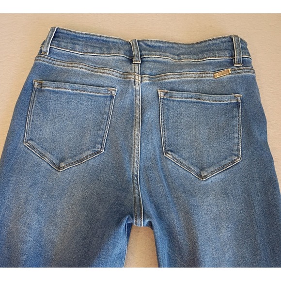 KanCan Women's Size 13/30 (33" Inseam) Mid Wash High Rise Flare Leg Blue Jeans - Picture 9 of 12